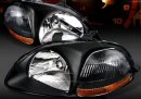 1996-1998 Honda Civic EK DX EX LX JDM Black Replacement Headlights