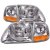 1997-2003 Ford F1-50 Expedition F-250 Super Duty Headlights Lightning Style Headlamps 4Pc Set with Corner Pair