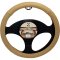 2012-2016 Universal-Fit Car Truck Perforated Beige Pu Leather Steering Wheel Cover