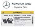 2218171220 | 1994-2015 Mercedes-Benz Sun Visor Air Bag Warning Sticker Label Decal