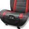 Faux Leather Cloth Seat Covers Cushion Pad Front Bucket Red with Dash Mat